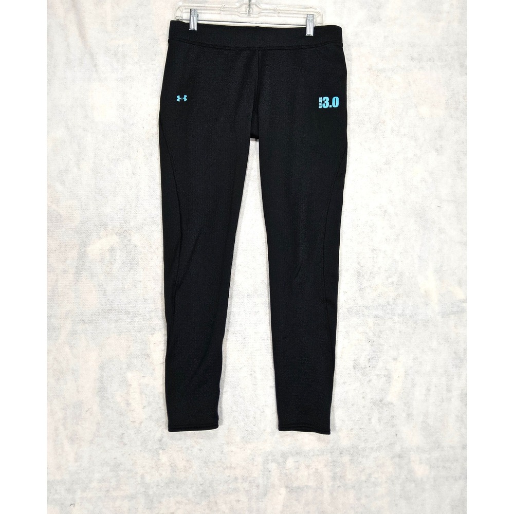 Under Armour Base Layer Leggings Women L 12 Pants Thermal‎ Base 3.0 Black Blue